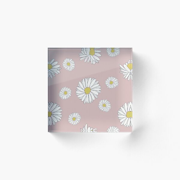 Item preview, Hand-Drawn Daisy Pattern – White Floral Print on Soft Blush Pink Background designed and sold by Warm Whimsy Designs.