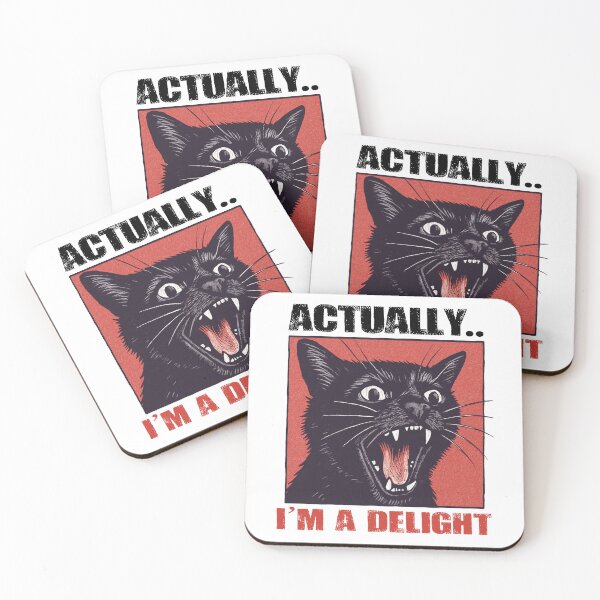Item preview, Actually I'm a Delight First Of All Delight Black Cats Funny T-shirts Hoodies Posters Pins Stickers Magnets Mugs Gifts Sarcastic Humorous Tees Women Mother's Day Snarky designed and sold by allfreelance.