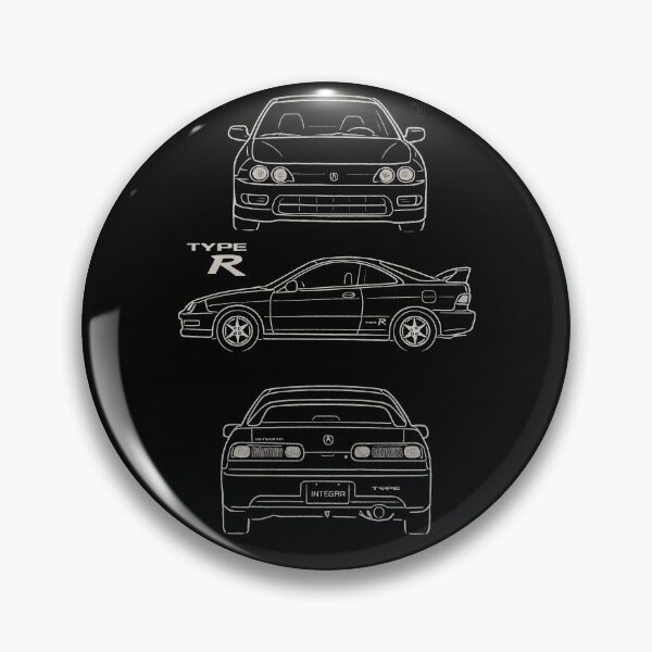 Item preview, 1997 Acura Integra Type R Blueprint – JDM Icon Chalk Line Illustration designed and sold by TheArtOfCar.
