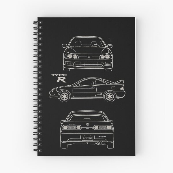 Item preview, 1997 Acura Integra Type R Blueprint – JDM Icon Chalk Line Illustration designed and sold by TheArtOfCar.
