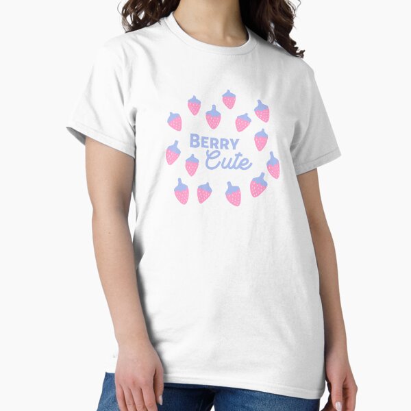 Tossed Strawberry Print - Cream White Classic T-Shirt