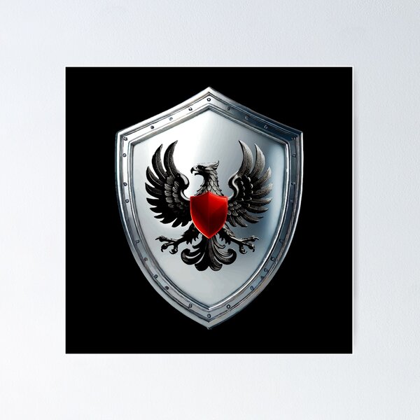 Item preview, Reid Warrior Shield  Black Eagle with Heart of Red Honor designed and sold by Highlandkings.