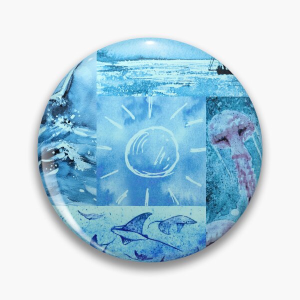 Item preview, Blue Patchwork Collage Beach Ocean Sea Theme Eco-Friendly Summer Vibe Gift for Nature Lover designed and sold by Prem-Adri.