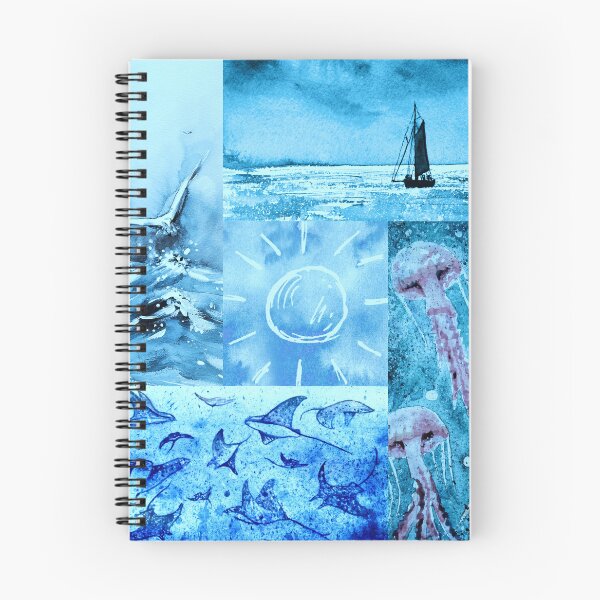 Item preview, Blue Patchwork Collage Beach Ocean Sea Theme Eco-Friendly Summer Vibe Gift for Nature Lover designed and sold by Prem-Adri.