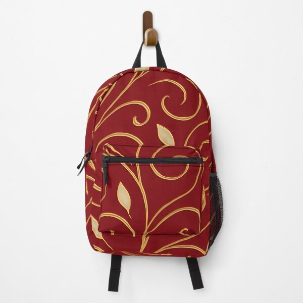 Item preview, Elegant Gold Swirl Pattern on Deep Red designed and sold by Velun.