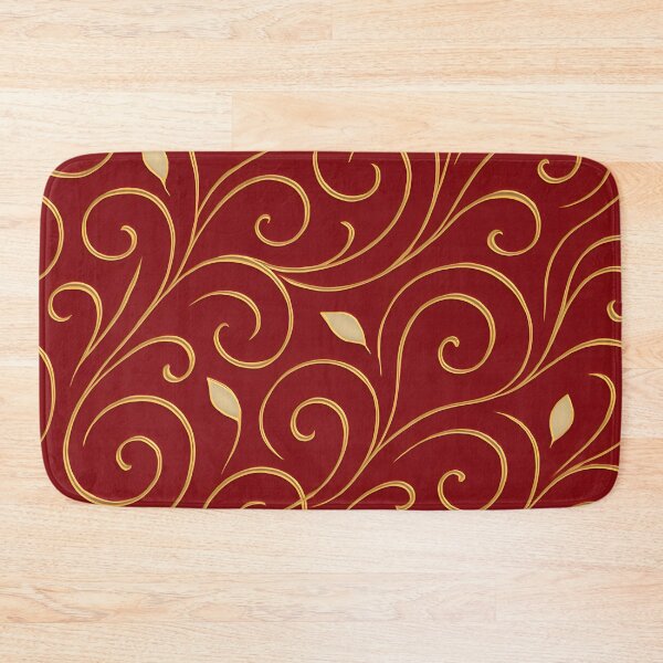 Item preview, Elegant Gold Swirl Pattern on Deep Red designed and sold by Velun.