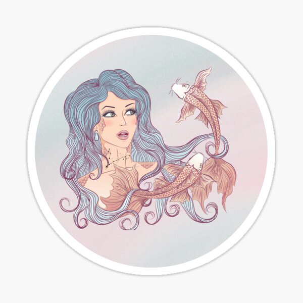 Item preview,  Pisces Zodiac Sign Art – Pisces Woman Astrology Illustration designed and sold by Midnight789.