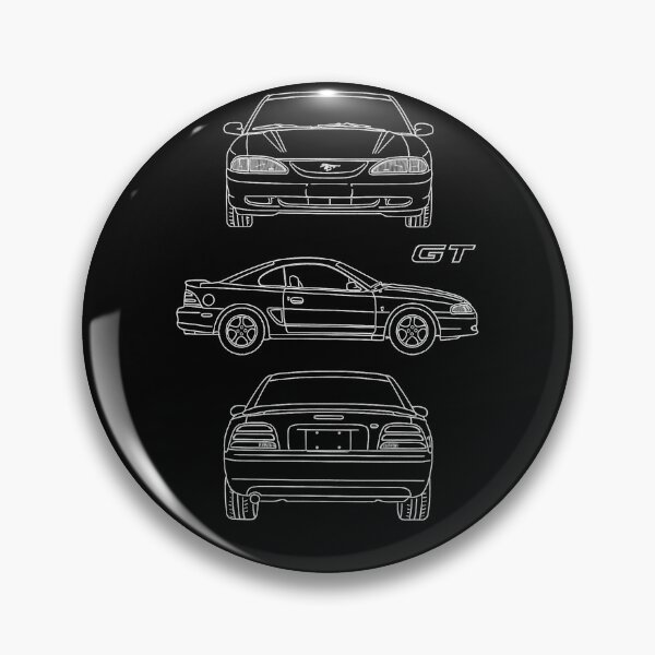 Item preview, 1994 Ford Mustang GT Blueprint Line Art – SN95 Muscle Car Sketch Design designed and sold by TheArtOfCar.