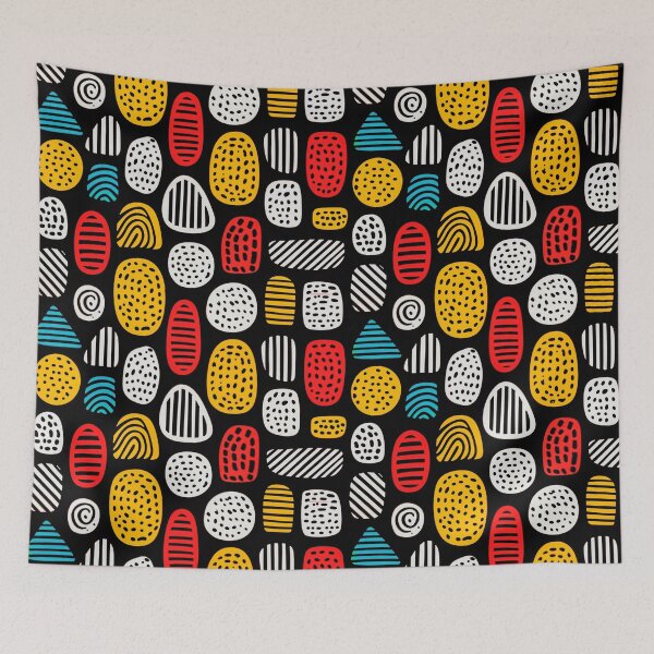 Item preview, Patrón de guijarros abstracto y divertido sobre fondo negro designed and sold by AI-lineDesign.