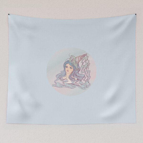 Item preview, Cancer Zodiac Sign Art – Cancer Woman Astrology Illustration designed and sold by Midnight789.