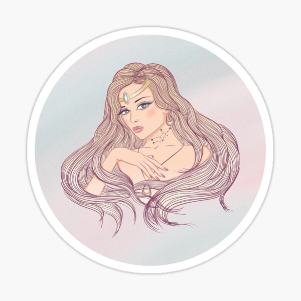 Item preview, Virgo Zodiac Sign Art – Virgo Woman Astrology Illustration designed and sold by Midnight789.