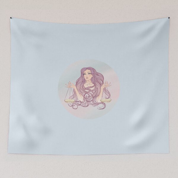 Item preview, Libra Zodiac Sign Art – Libra Woman Astrology Illustration designed and sold by Midnight789.