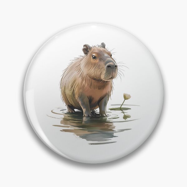 Item preview, Peaceful Capybara In Water:  Cute Wildlife Illustration For Calm Nature Lovers designed and sold by elynne9.
