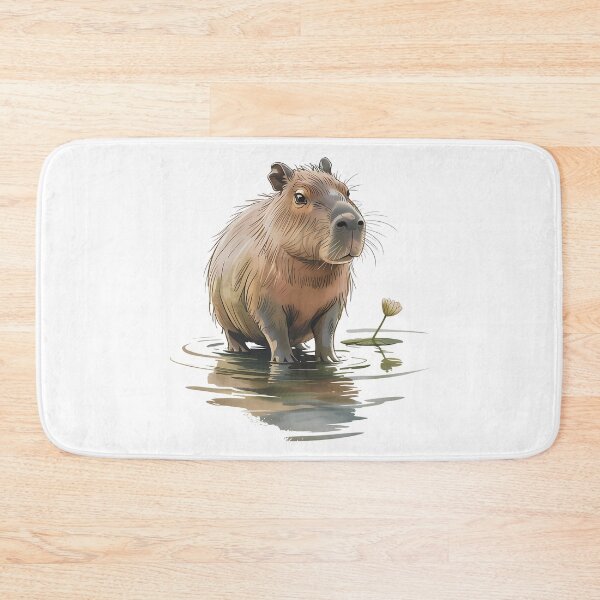 Item preview, Peaceful Capybara In Water:  Cute Wildlife Illustration For Calm Nature Lovers designed and sold by elynne9.
