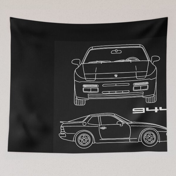 Item preview, 944 Blueprint Line Art – Retro Sports Car Minimalist Design designed and sold by TheArtOfCar.