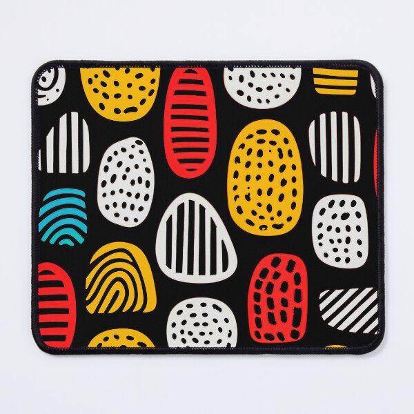 Item preview, Playful Abstract Pebble Pattern on Black designed and sold by AI-lineDesign.