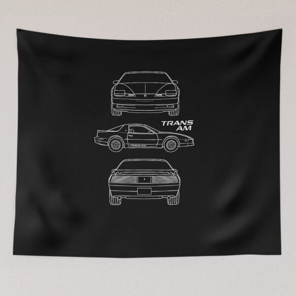 Item preview, 1988 Pontiac Trans Am Blueprint – Retro Muscle Car Technical Line Drawing designed and sold by TheArtOfCar.