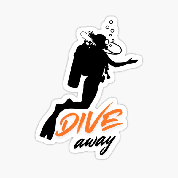 Item preview, Dive away scuba diver designed and sold by Brownpants.