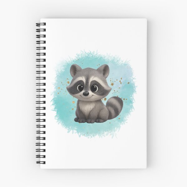 Item preview, Cute Raccoon on Turquoise fluffy effect background designed and sold by Fantacaroo Designs.