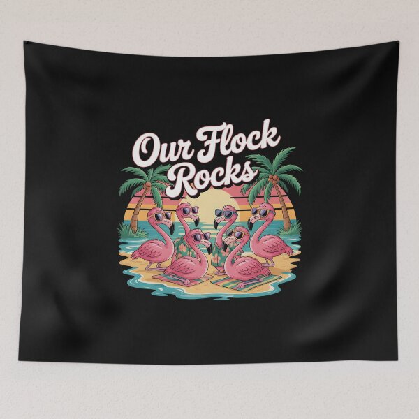 Item preview, Our Flock Rocks Flamingo Summer Vaction designed and sold by Pawel Oska.