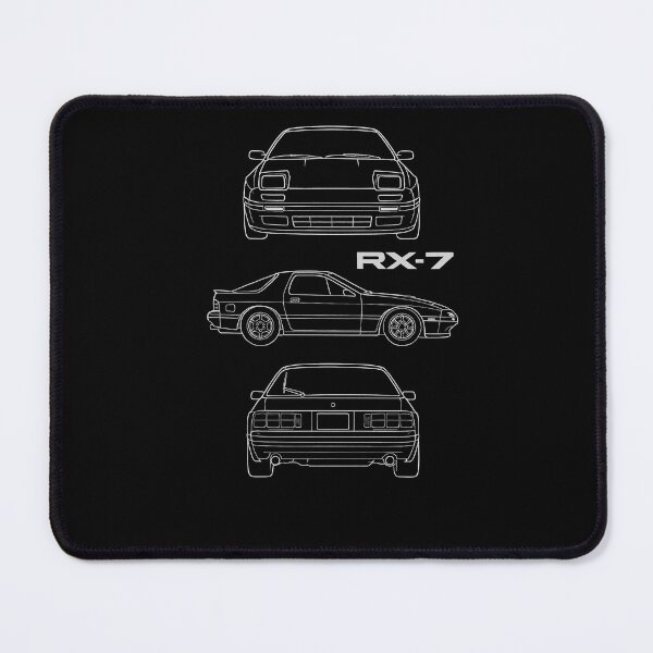 Item preview, Mazda RX-7 FC3S Blueprint – 80s Rotary Icon Line Art Design designed and sold by TheArtOfCar.