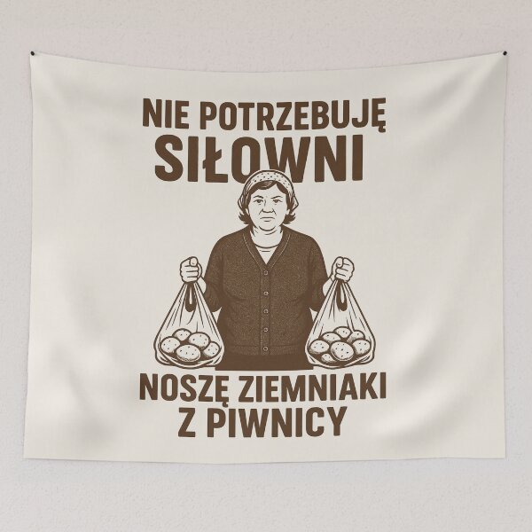 Item preview, Nie Potrzebuję Siłowni| Funny Polish Woman| Retro PRL Style designed and sold by Anniko Art Studio.