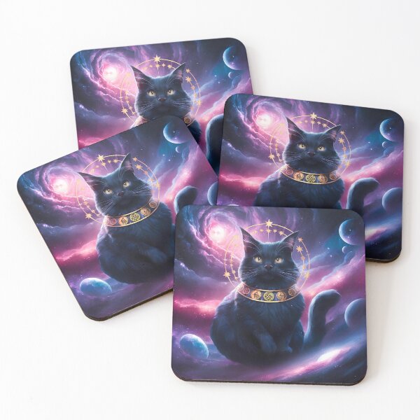 Item preview, Cat in the middle of space surrounded by stardust and celestial bodies designed and sold by Paul-Place.