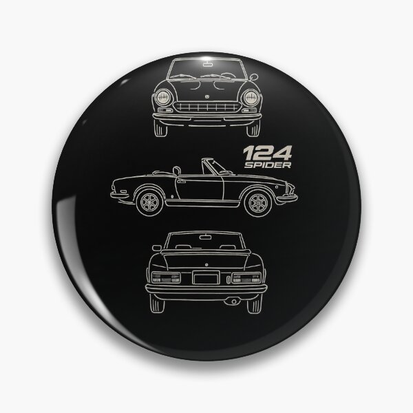 Artikelvorschau, Fiat 124 Spider Blaupause – Klassisches italienisches Roadster-Line-Art-Design entworfen und verkauft von TheArtOfCar.