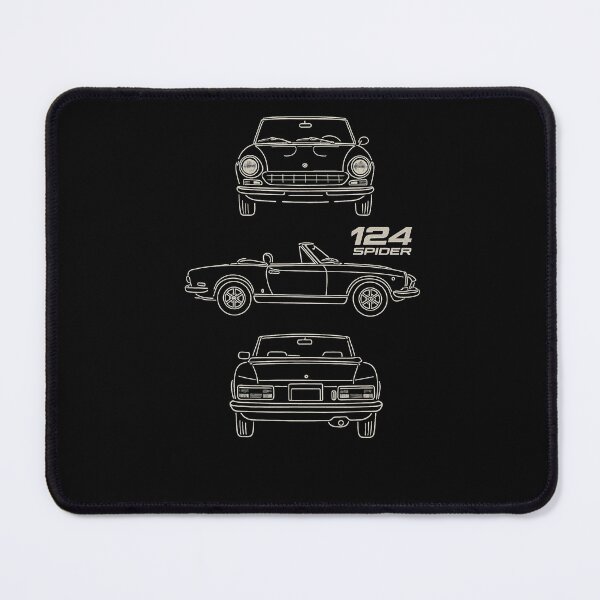 Item preview, Fiat 124 Spider Blueprint – Classic Italian Roadster Line Art Design designed and sold by TheArtOfCar.
