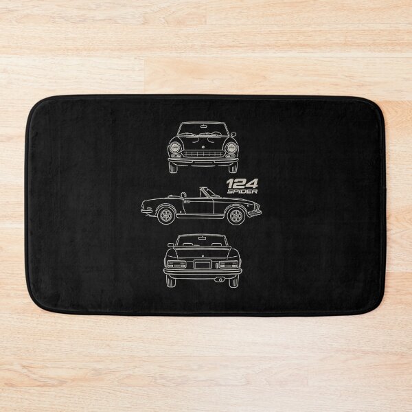 Item preview, Fiat 124 Spider Blueprint – Classic Italian Roadster Line Art Design designed and sold by TheArtOfCar.
