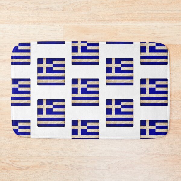 Item preview, Vintage Greece Flag Design – Retro Look – Square Motif designed and sold by KolbaVison.