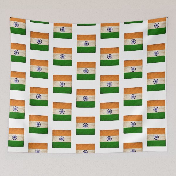 Item preview, Vintage India Flag Design – Retro Look – Square Motif designed and sold by KolbaVison.