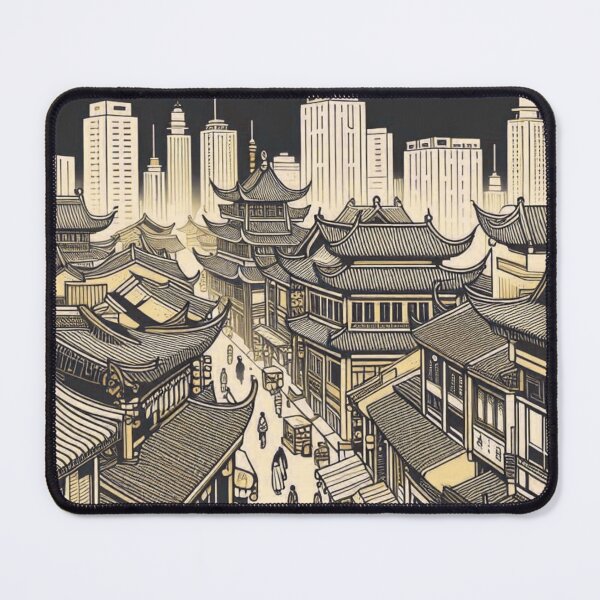 Item preview, China City Spotlight – AI 3D Vector Artwork with Overhead Camera View for Urban Clothing and Travel Accessories designed and sold by knalpot-design.