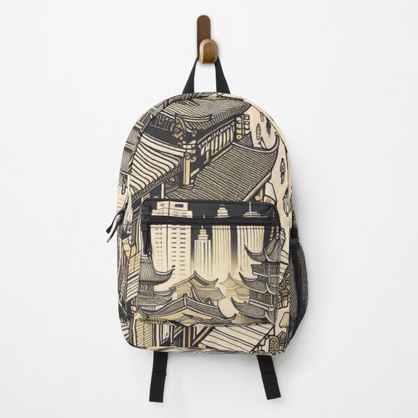 Item preview, China City Spotlight – AI 3D Vector Artwork with Overhead Camera View for Urban Clothing and Travel Accessories designed and sold by knalpot-design.
