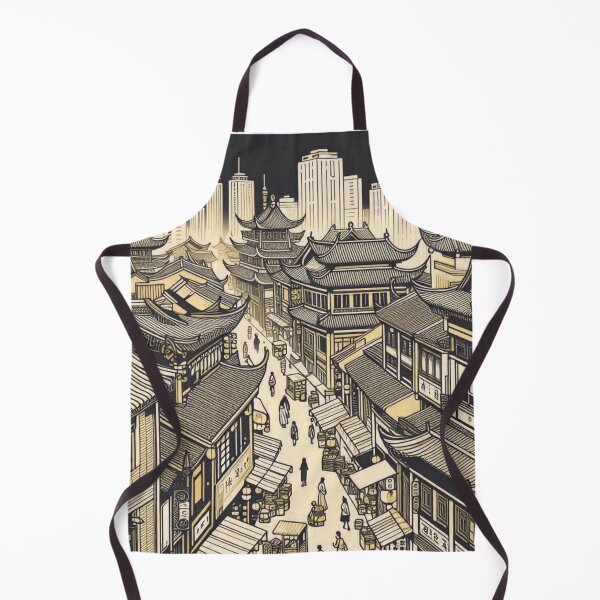 Item preview, China City Spotlight – AI 3D Vector Artwork with Overhead Camera View for Urban Clothing and Travel Accessories designed and sold by knalpot-design.