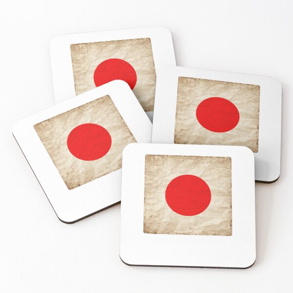Item preview, Vintage Japan Flag Design – Retro Look – Square Motif designed and sold by KolbaVison.