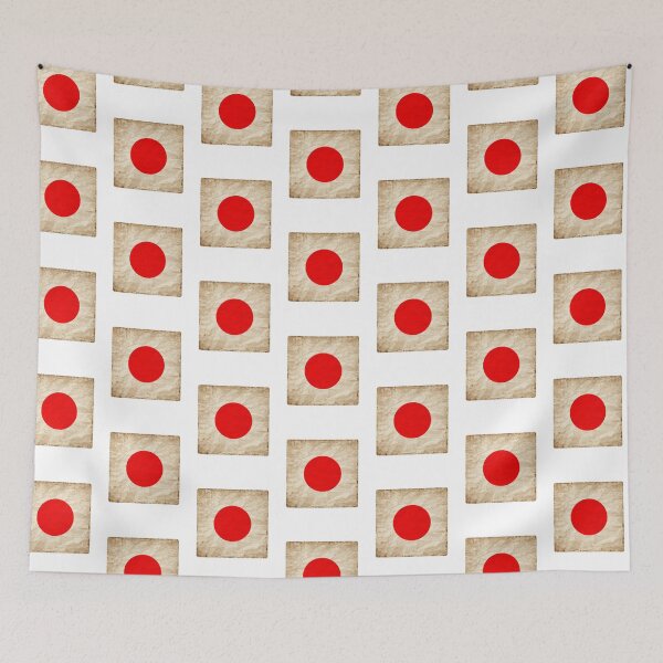 Item preview, Vintage Japan Flag Design – Retro Look – Square Motif designed and sold by KolbaVison.