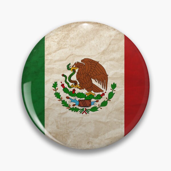 Item preview, Vintage Mexico Flag Design – Retro Look – Square Motif designed and sold by KolbaVison.