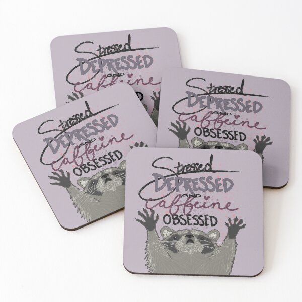 Item preview, Stressed Depressed and Caffeine Obsessed designed and sold by CupOChaos.