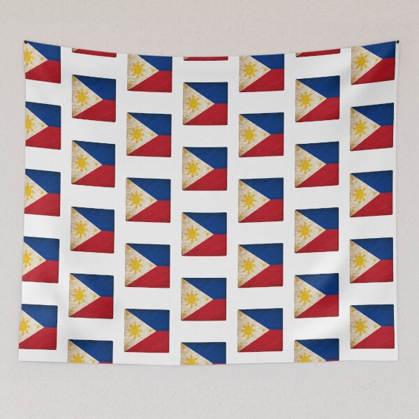 Item preview, Vintage Philippines Flag Design – Retro Look – Square Motif designed and sold by KolbaVison.