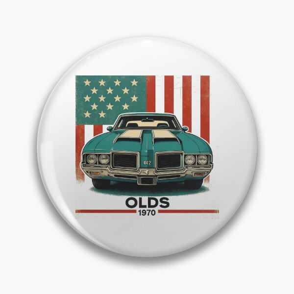 Item preview, 1970 Oldsmobile 442 American Muscle Car Poster – Vintage Patriotic Classic Car Art Print designed and sold by TheArtOfCar.
