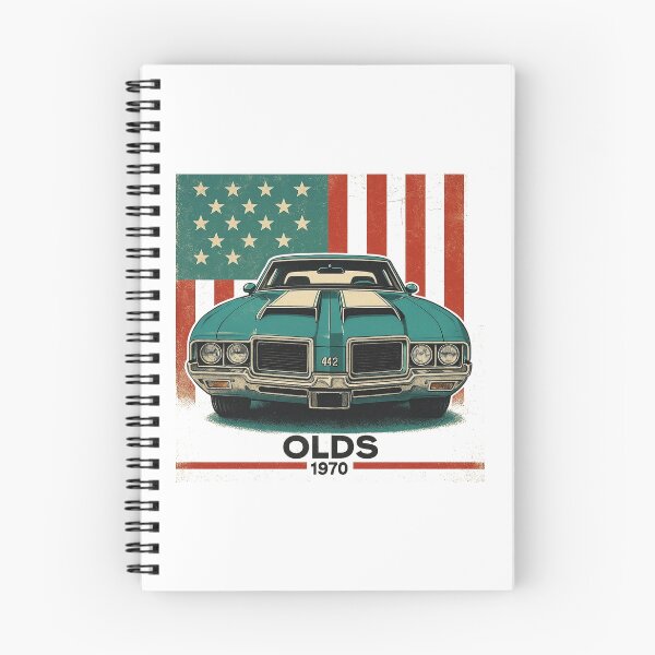 Item preview, 1970 Oldsmobile 442 American Muscle Car Poster – Vintage Patriotic Classic Car Art Print designed and sold by TheArtOfCar.