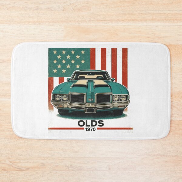 Item preview, 1970 Oldsmobile 442 American Muscle Car Poster – Vintage Patriotic Classic Car Art Print designed and sold by TheArtOfCar.