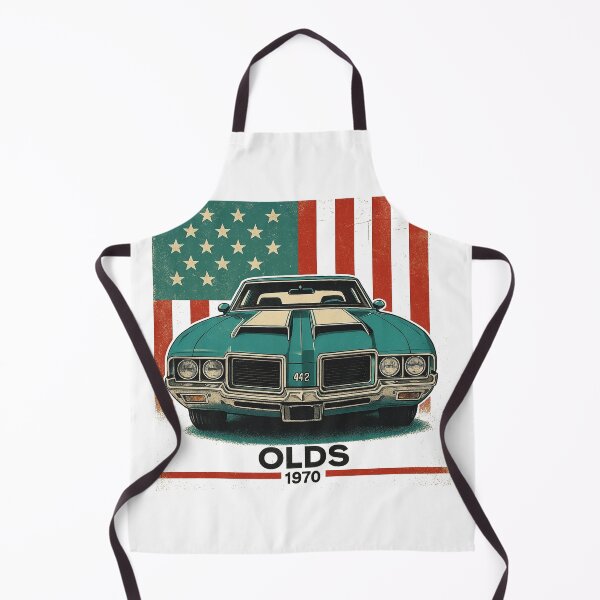 Item preview, 1970 Oldsmobile 442 American Muscle Car Poster – Vintage Patriotic Classic Car Art Print designed and sold by TheArtOfCar.
