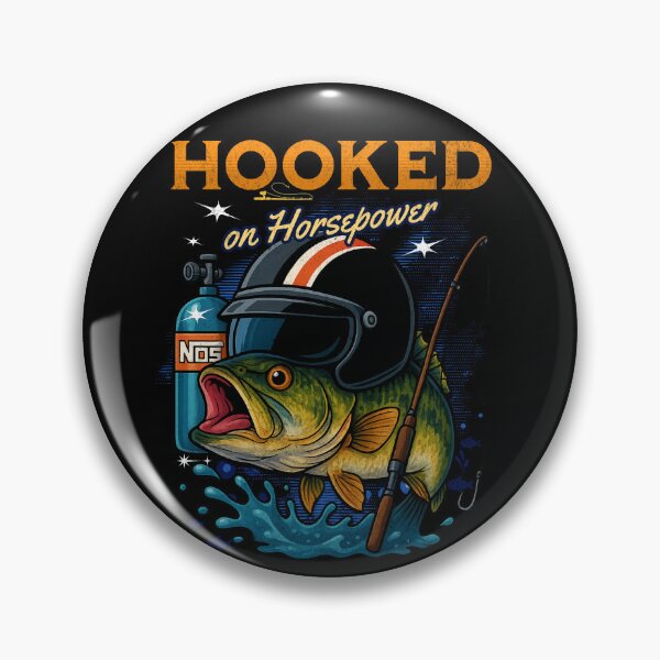 Item preview, Hooked On Horsepower Funny Fishing Racing Drag Boat Racing Drag Racing Fishermen Fish designed and sold by CarantinedChaos.