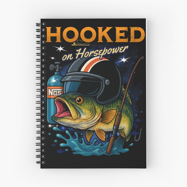 Item preview, Hooked On Horsepower Funny Fishing Racing Drag Boat Racing Drag Racing Fishermen Fish designed and sold by CarantinedChaos.