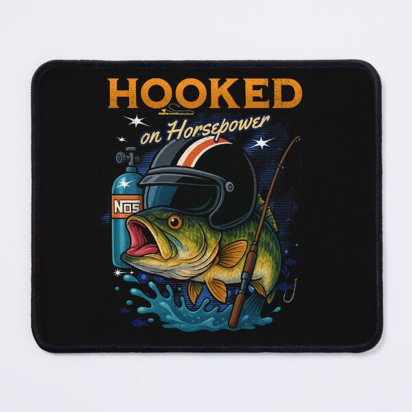 Item preview, Hooked On Horsepower Funny Fishing Racing Drag Boat Racing Drag Racing Fishermen Fish designed and sold by CarantinedChaos.