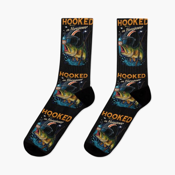 Item preview, Hooked On Horsepower Funny Fishing Racing Drag Boat Racing Drag Racing Fishermen Fish designed and sold by CarantinedChaos.