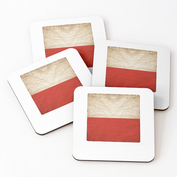 Item preview, Vintage Poland Flag Design – Retro Look – Square Motif designed and sold by KolbaVison.