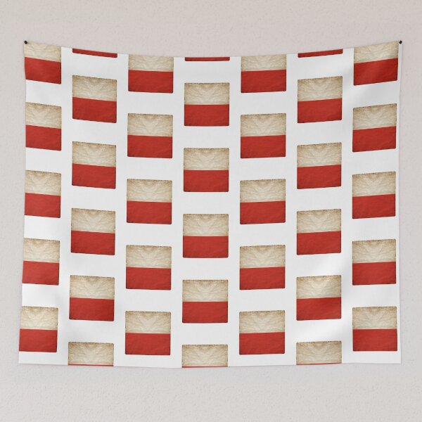 Item preview, Vintage Poland Flag Design – Retro Look – Square Motif designed and sold by KolbaVison.